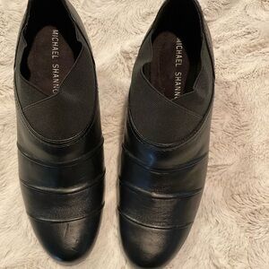 MICHAEL Shannon “Banner” Faux Leather Bootie with Stretch Top Size 7.5